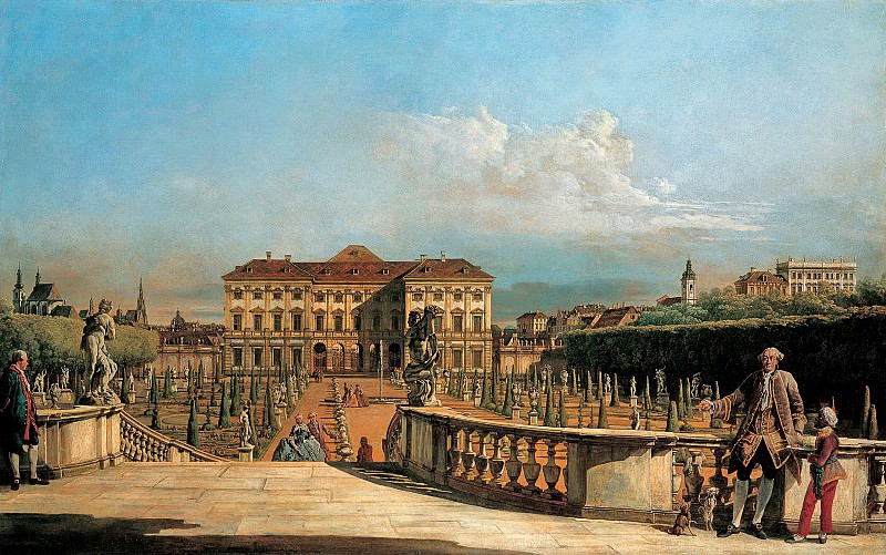 Бернардо Беллотто – Вид на сад дворца Лихтенштейн с Бельведера, Музей Лихтенштейн (Вена)
