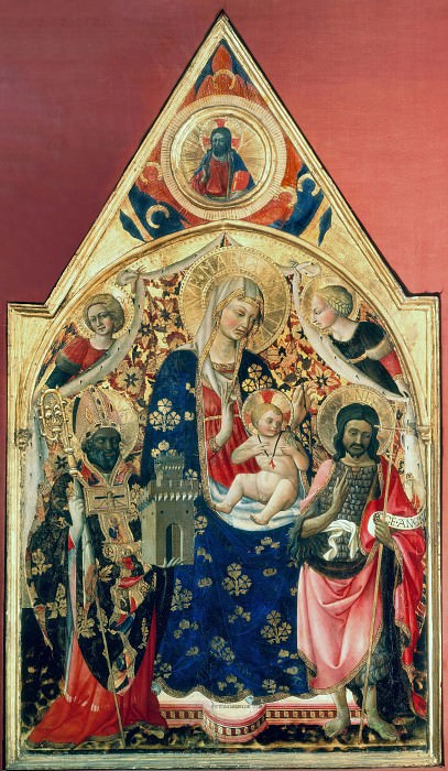 Virgin and Child, Saints and Angels. Antonio da Firenze