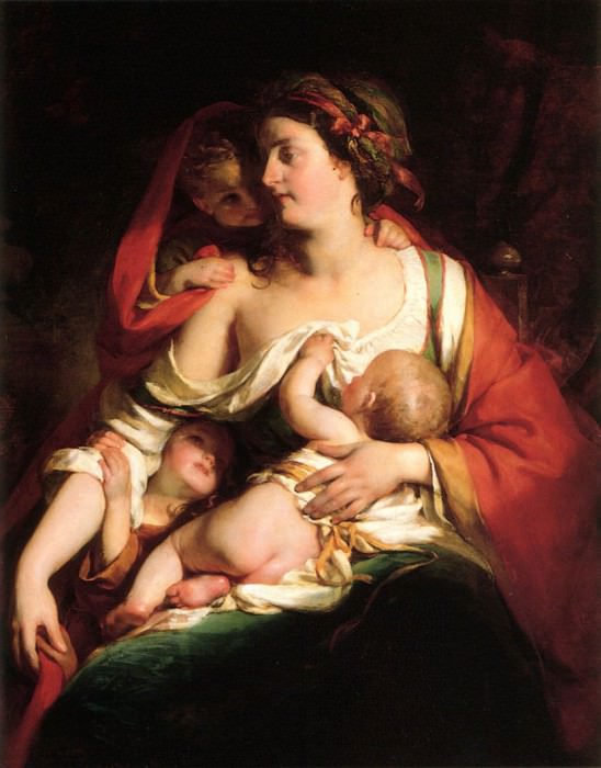 Mother and children Madre e hijos. Friedrich Von Amerling