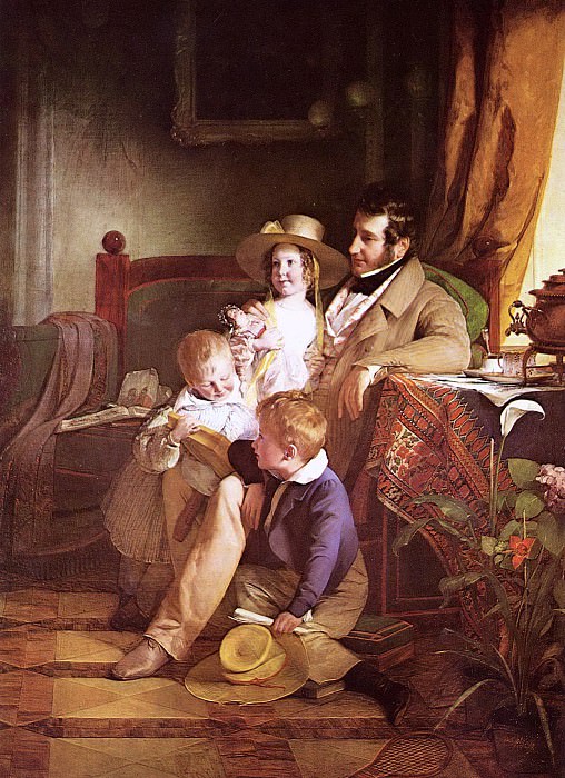 Portrat des Rudolf von Arthaber und seiner Kinder. Friedrich Von Amerling