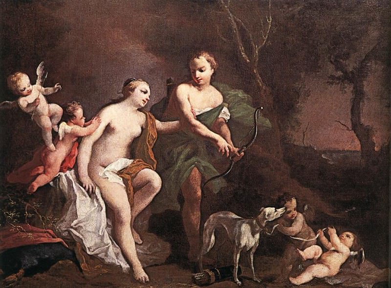 Венера и Адонис WGA. Якопо Амигони