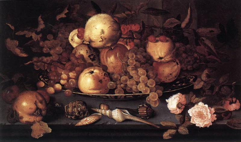 still-life-dish-fruit. Balthasar Van Der Ast