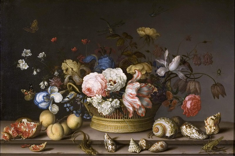 Still Life with a Basket of Flowers. Balthasar Van Der Ast