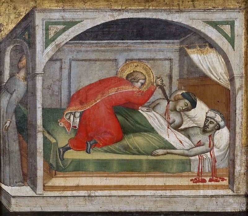 St. Julianus Murdering his Parents. Spinello Aretino