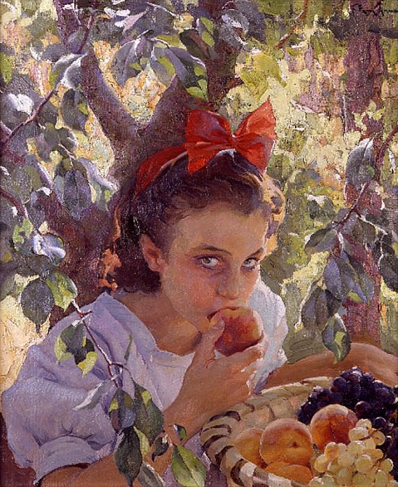 Comiendo fruta. Francisco Pons Arnau