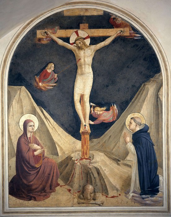 23 The crucified Christ with Mary and Saint Dominic