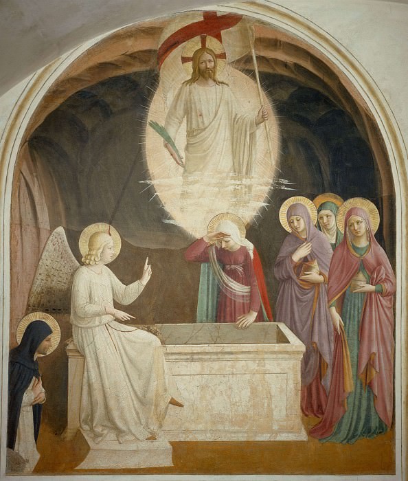 08 Christ Resurrected and the Maries at the Tomb. Fra Angelico