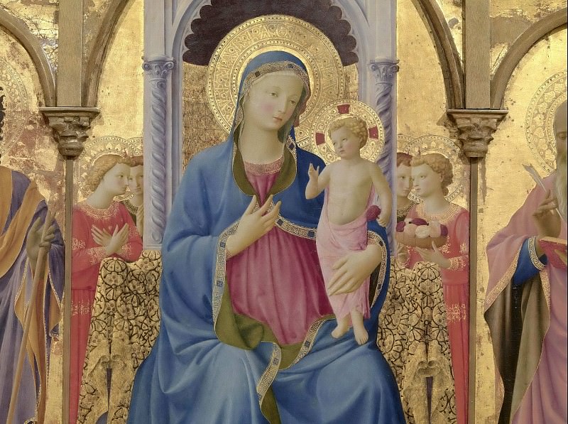 1 Кортонский полиптих, фрагмент - Мадонна с Младенцем. Фра Анджелико