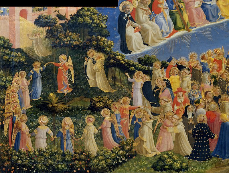 The Last Judgement, detail - The dance of the beatified. Fra Angelico