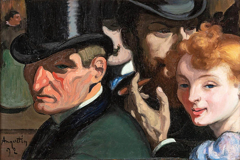 In the street; Dans la rue. Louis Anquetin