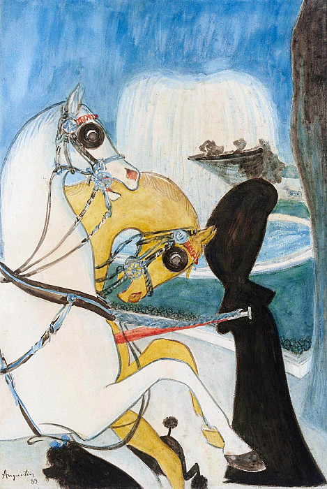 The Champs-Elysées roundabout; Le rond-point des Champs-Elysées. Louis Anquetin