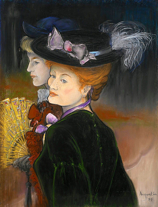 Two Elegant Women in the Woods; Deux Élégantes Aux Bois. Louis Anquetin