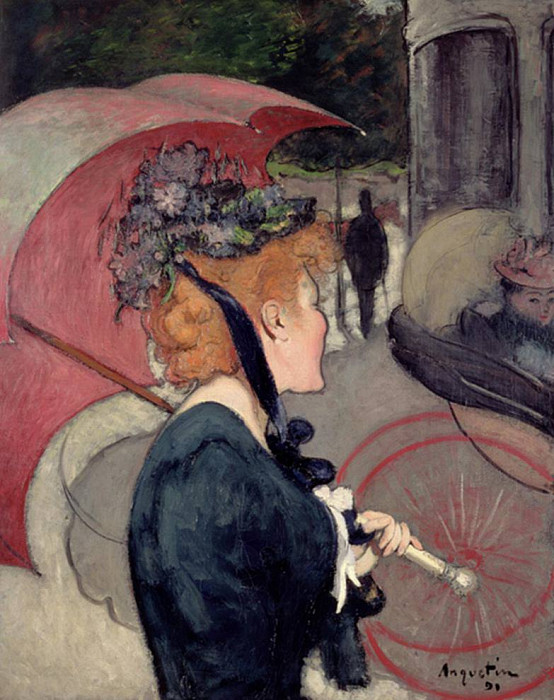 Woman with an umbrella, or The Walk. Louis Anquetin