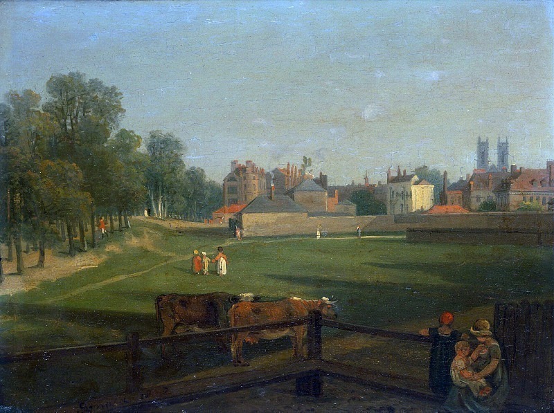 A Western View of part of Westminster and Bird Cage Walk taken from the Mill House. George Arnald
