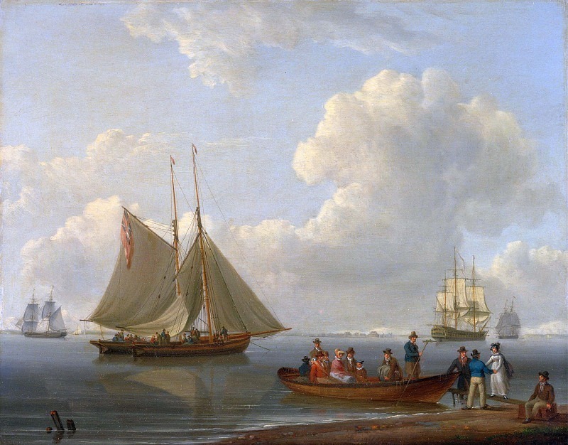 A Wherry Taking Passengers out to Two Anchored Packets. William Anderson