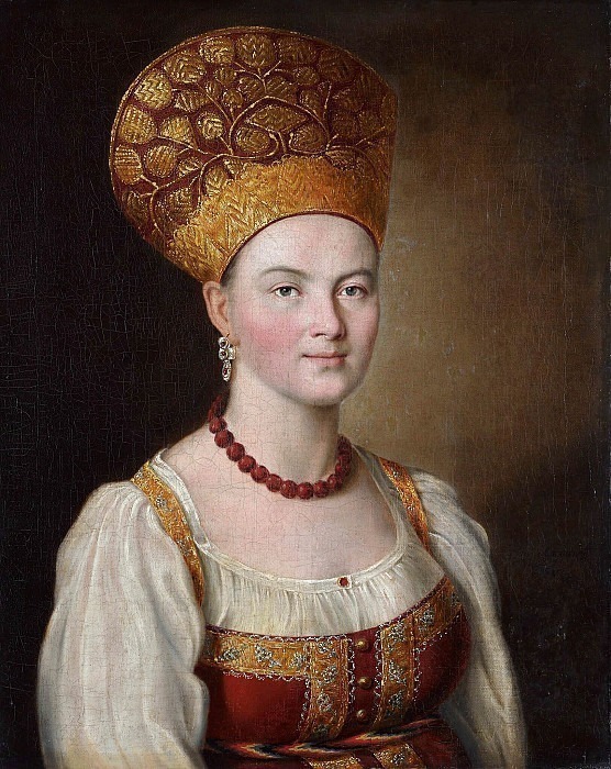 Portrait of an Unknown Woman in Russian Costume