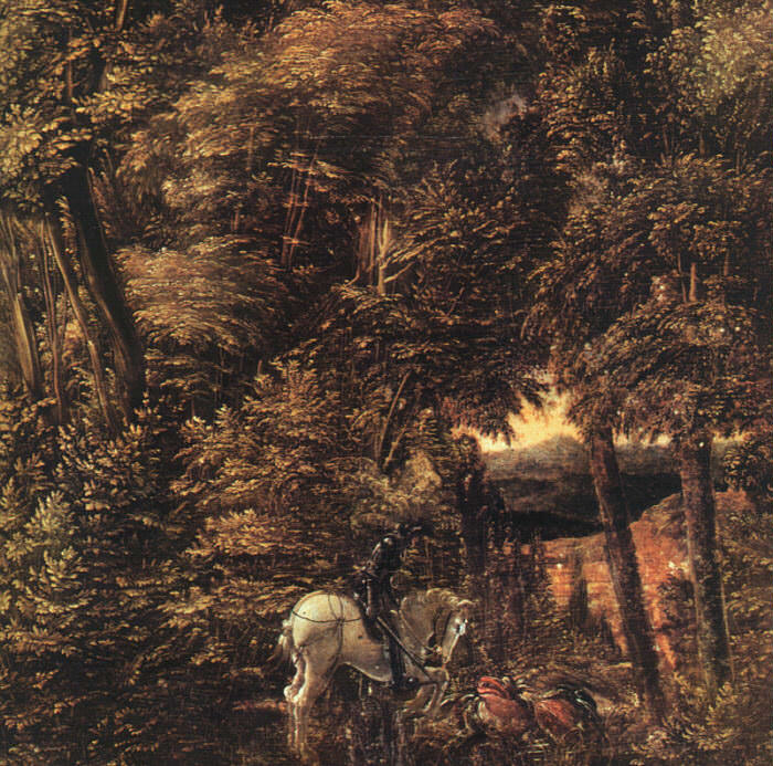 Saint George in the Forest, 1510, parchment on lim. Albrecht Altdorfer