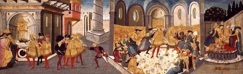 The Assassination and Funeral of Julius Caesar. Apollonio di Giovanni (Workshop)