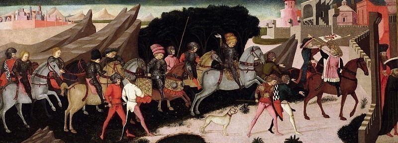 Knights near a town. Apollonio di Giovanni