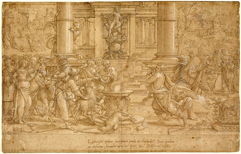 The Sacrifice at Lystra. Pieter Coecke Van Aelst