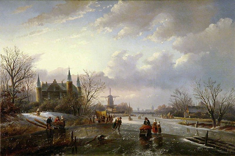 Winterlandscape with a farm. F Arends