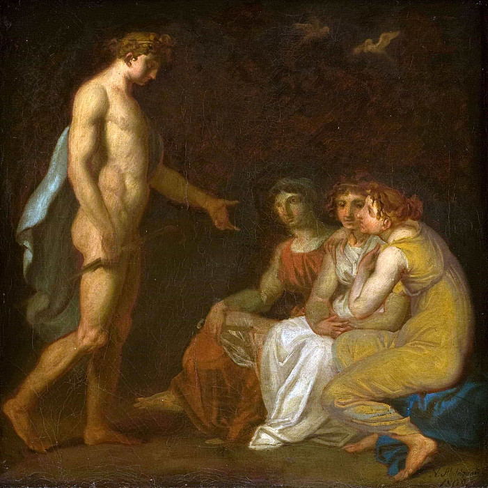 Аполлон поручает Паркам посетить Цереру, которая сбежала с Земли. Николай Абрахам Абильгор