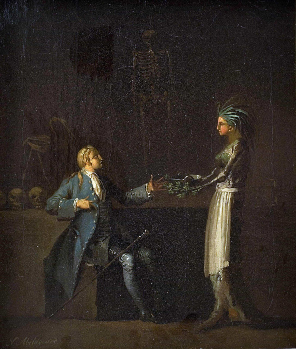 Жена доктора раскрывает намерение мужа анатомировать Нильса Клима. Николай Абрахам Абильгор