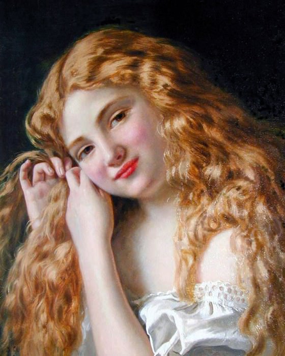 Young Girl Fixing Her Hair. Sophie Gengembre Anderson