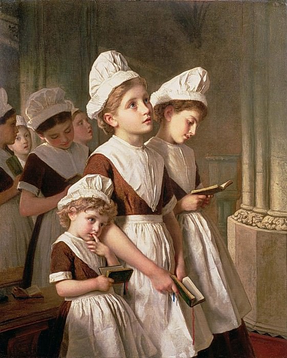 Foundling Girls at Prayer in the Chapel. Sophie Gengembre Anderson