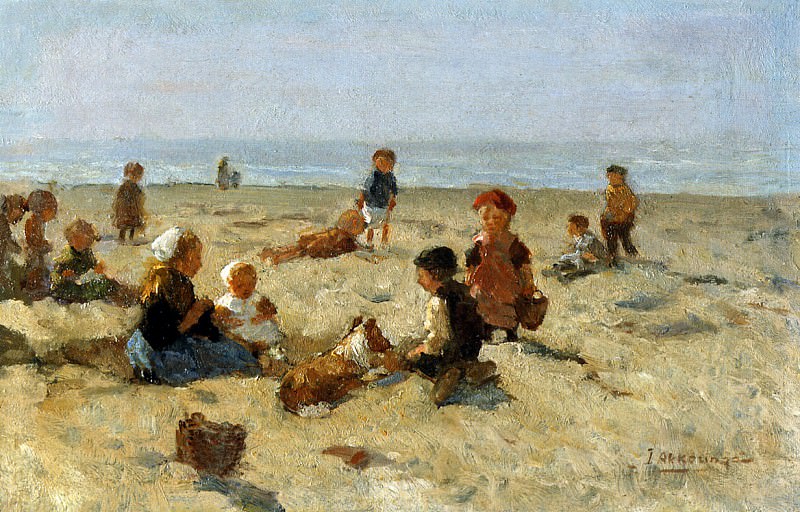 Playing on the beach. Johannes Evert Akkeringa