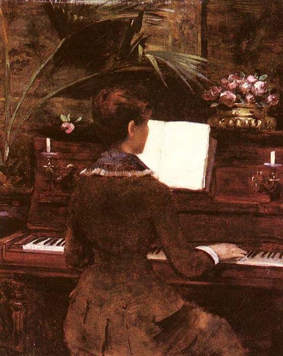 At The Piano. Louise Abbema