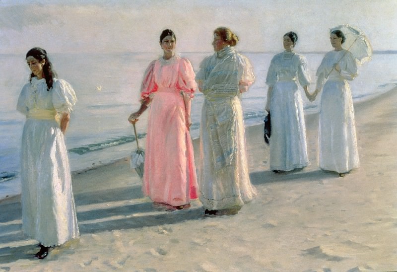 Promenade on the Beach. Michael Peter Ancher