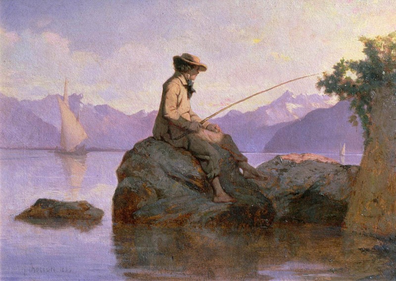 Fishing. François-Louis David Bocion