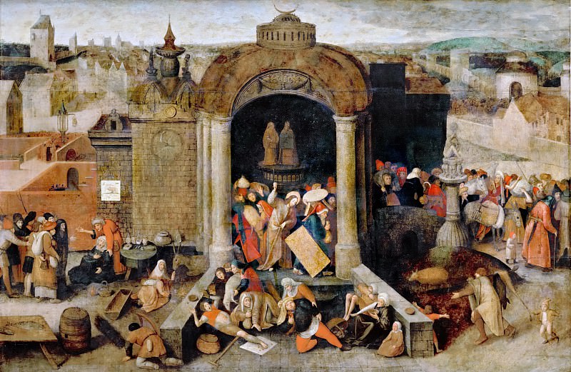 Изгнание торговцев из храма, Государственный музей, Копенгаген. Pieter Brueghel The Elder