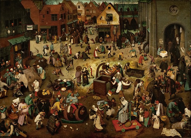 Brueghel, Pieter The Elder -- Битва карнавала и поста 1559, 118х165, Музей истории искусств Вена. Kunsthistorisches Museum (The fight between carnival and lent)