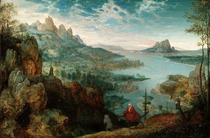 Landscape with the Flight into Egypt. Pieter Brueghel The Elder