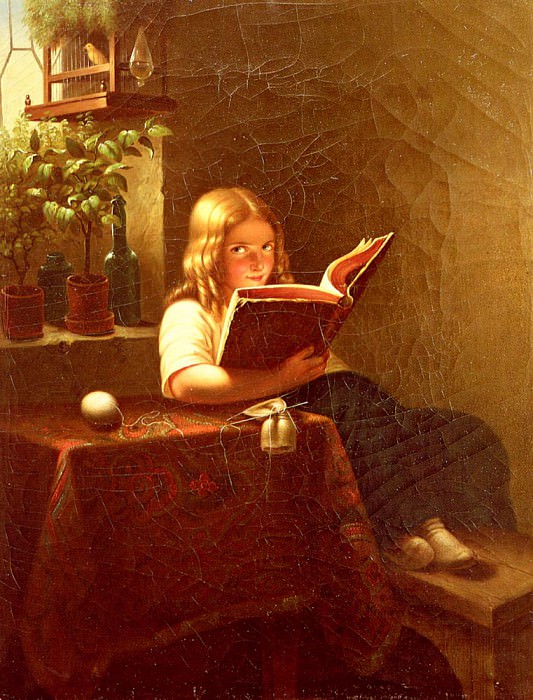 Das Lesende madchen. Johann Georg Meyer Von Bremen