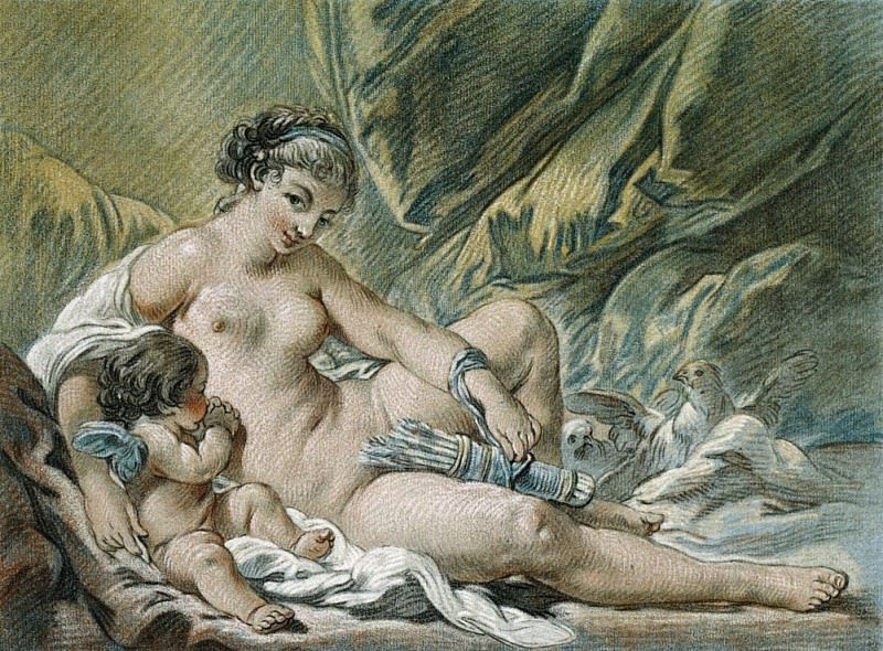 Love Convinces Venus to Surrender His Weapons. Louis-Marin Bonnet
