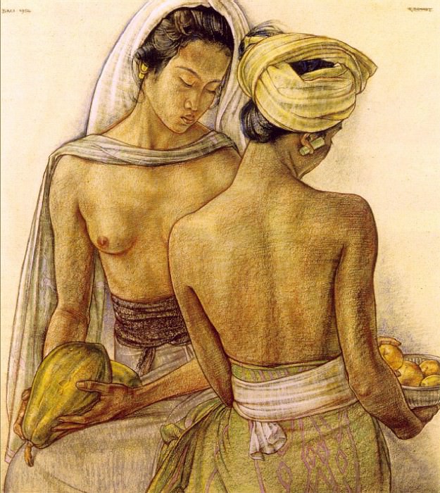 Two Balinese Women. Louis-Marin Bonnet