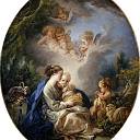 Мадонна с младенцем, маленьким Иоанном Крестителем и ангелами, Франсуа Буше