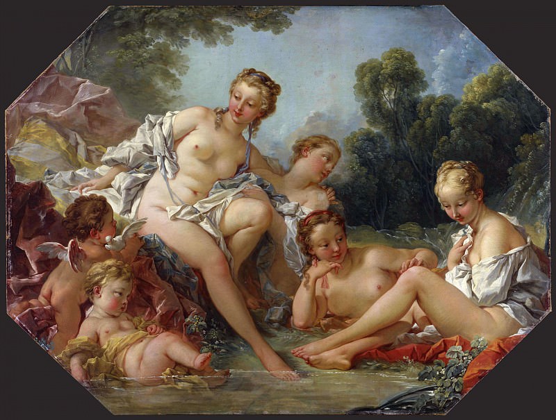 Venus in her Bath surrounded by Nymphs and Cupids. Francois Boucher