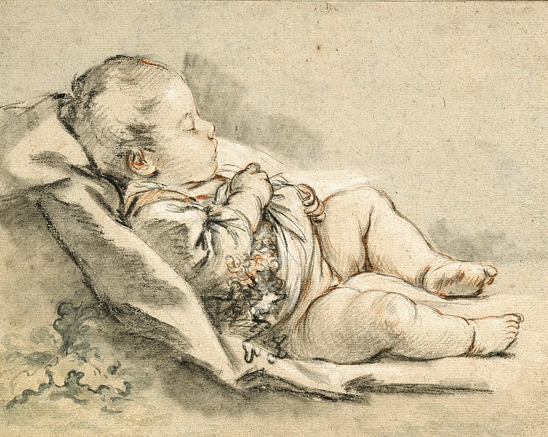 A Sleeping Baby. Francois Boucher