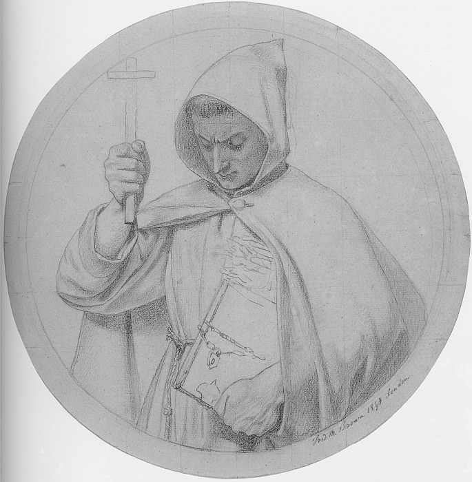Study of a Monk representing Catholic Faith. Ford Madox Brown