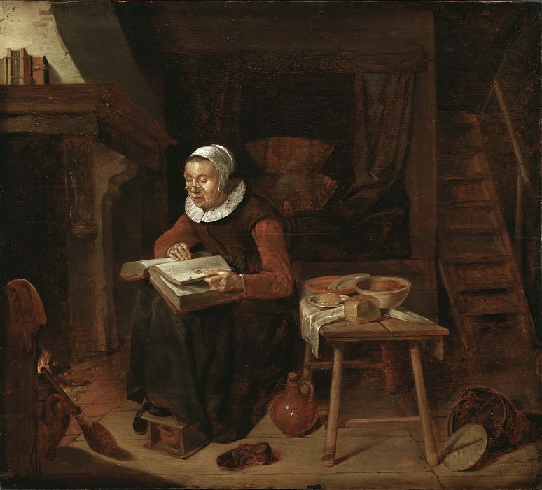 Старая женщина, читающая Библию. Квирин ван Брекеленкамп
