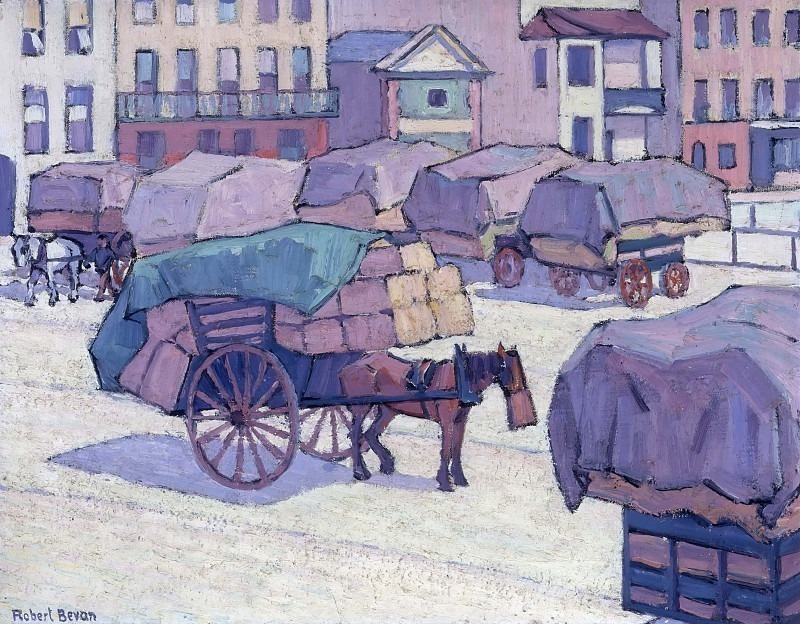 Hay Carts, Cumberland Market. Robert Polhill Bevan