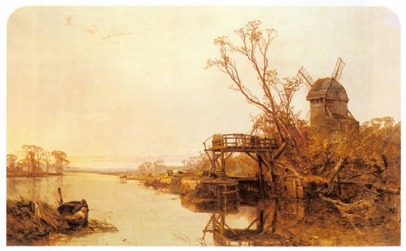 Fishing By A Windmill. Charles Branwhite