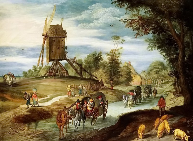 Rural road with a mill. Jan Brueghel the Younger