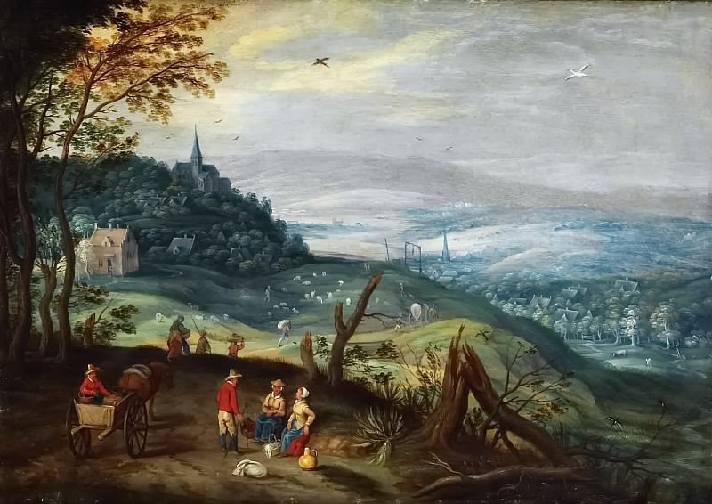 Landscape with travelers. Jan Brueghel the Younger