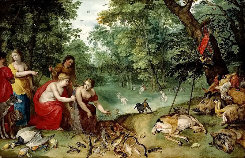 Diana and Nymphs after the hunt. Jan Brueghel the Younger