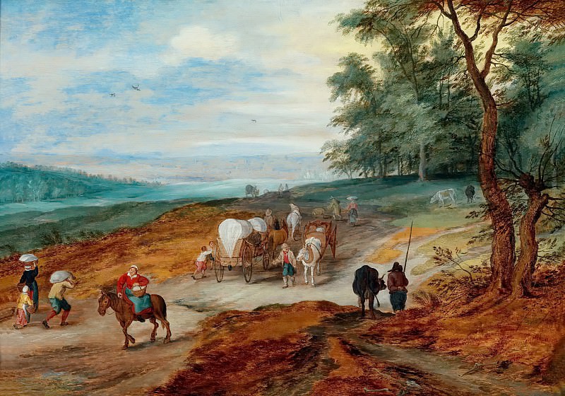 Landscape with travelers. Jan Brueghel the Younger